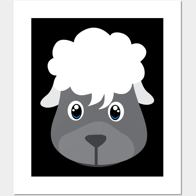 Cute Sheep - Herd Kids Baaa Sheeps Wall Art by Shirtbubble